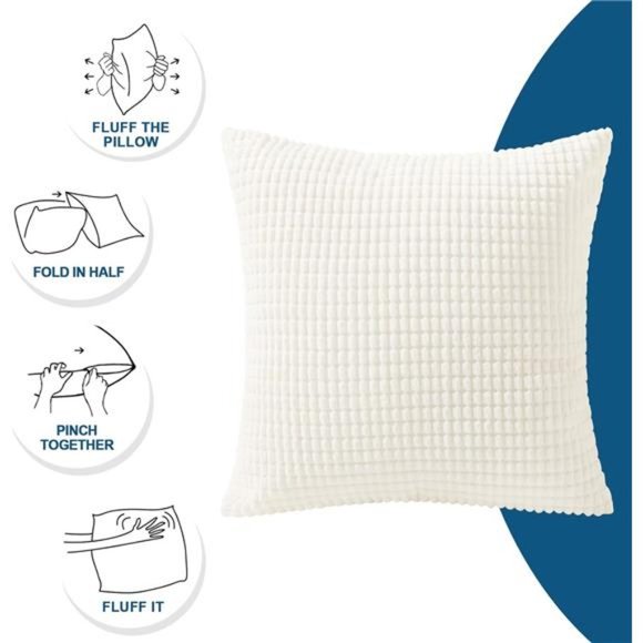 Throw Pillow Covers - Set of 2 Pillow Covers 18x18,Decorative Euro Pillow Covers - Picture 5 of 7